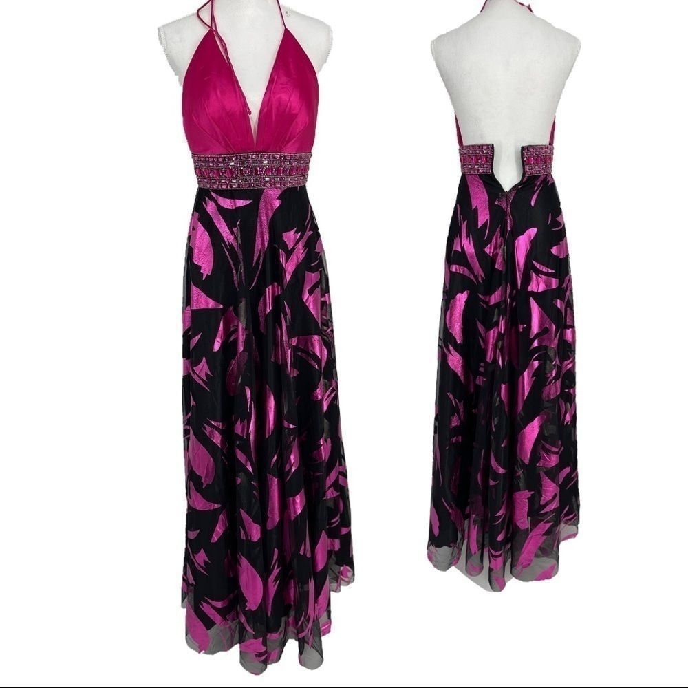 Studio 17 tie neck evening gown